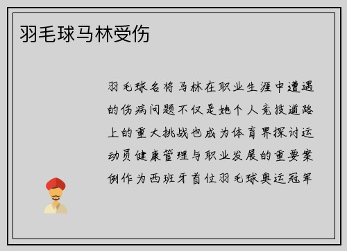 羽毛球马林受伤